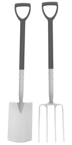 Forge Steel Carbon Steel Digging Fork & Spade 2 Pcs