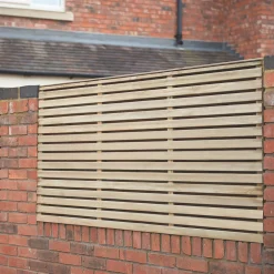 Forest Double-Slatted Fence Panels Natural Timber 6 X 3&apos; Pack Of 5 -Cheap Garden Spreader Store 231JG A2