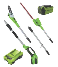 Greenworks GWG40PSHK2 40V 1 X 2.0Ah Li-Ion Cordless 2-in-1 Multi-Tool