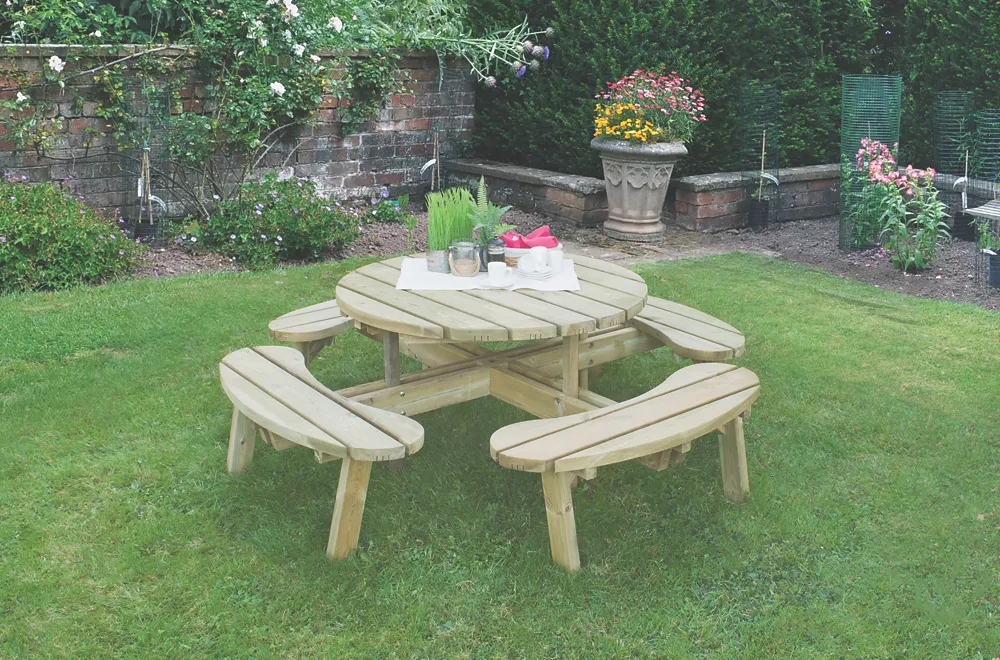 Forest Circular Garden Picnic Table 2070 X 2070 X 720mm 3 Forest Circular Garden Picnic Table 2070 X 2070 X 720mm