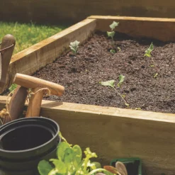 Forest Square Raised Bed Natural Timber 900 X 900 X 140mm -Cheap Garden Spreader Store 358KT A2