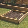 Forest Square Raised Bed Natural Timber 900 X 900 X 140mm -Cheap Garden Spreader Store 358KT P