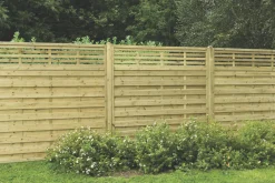 Forest Kyoto Slatted Top Fence Panels Natural Timber 6 X 6&apos; Pack Of 4 -Cheap Garden Spreader Store 6335K A3