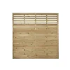 Forest Kyoto Slatted Top Fence Panels Natural Timber 6 X 6&apos; Pack Of 4