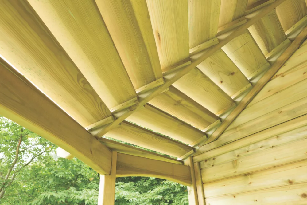 Forest Venetian 6' 6" X 5' (Nominal) Hexagonal Timber Arbour 7 Forest Venetian 6' 6" X 5' (Nominal) Hexagonal Timber Arbour - Image 5