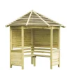 Forest Venetian 6&apos; 6" X 5&apos; (Nominal) Hexagonal Timber Arbour -Cheap Garden Spreader Store 6577F P
