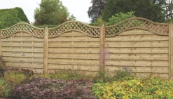 Forest Prague Lattice Curved Top Fence Panels Natural Timber 6 X 6&apos; Pack Of 4
