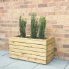 Forest Rectangular Double Linear Planter Natural Wood 800 X 400 X 440mm -Cheap Garden Spreader Store 6836X P