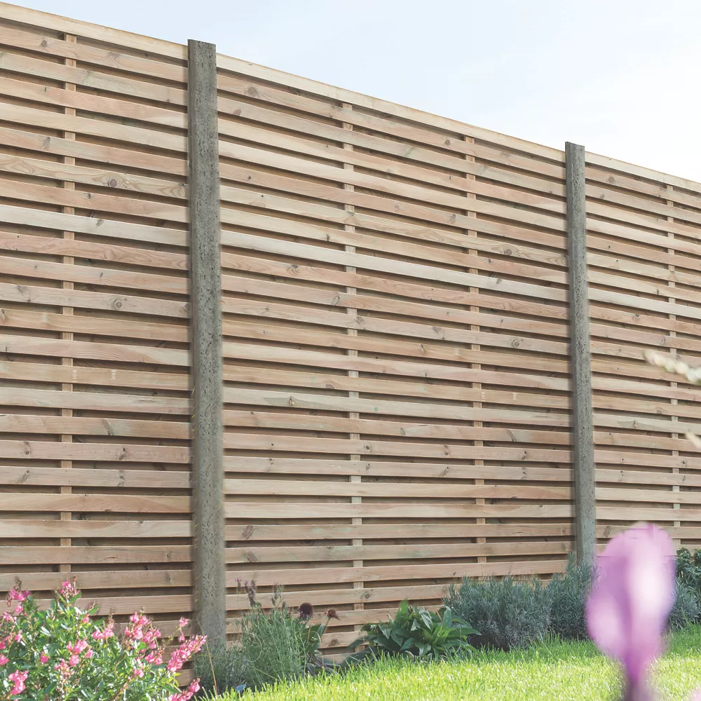 Forest Double-Slatted Fence Panels Natural Timber 6 X 6' Pack Of 3 5 Forest Double-Slatted Fence Panels Natural Timber 6 X 6' Pack Of 3 - Image 3