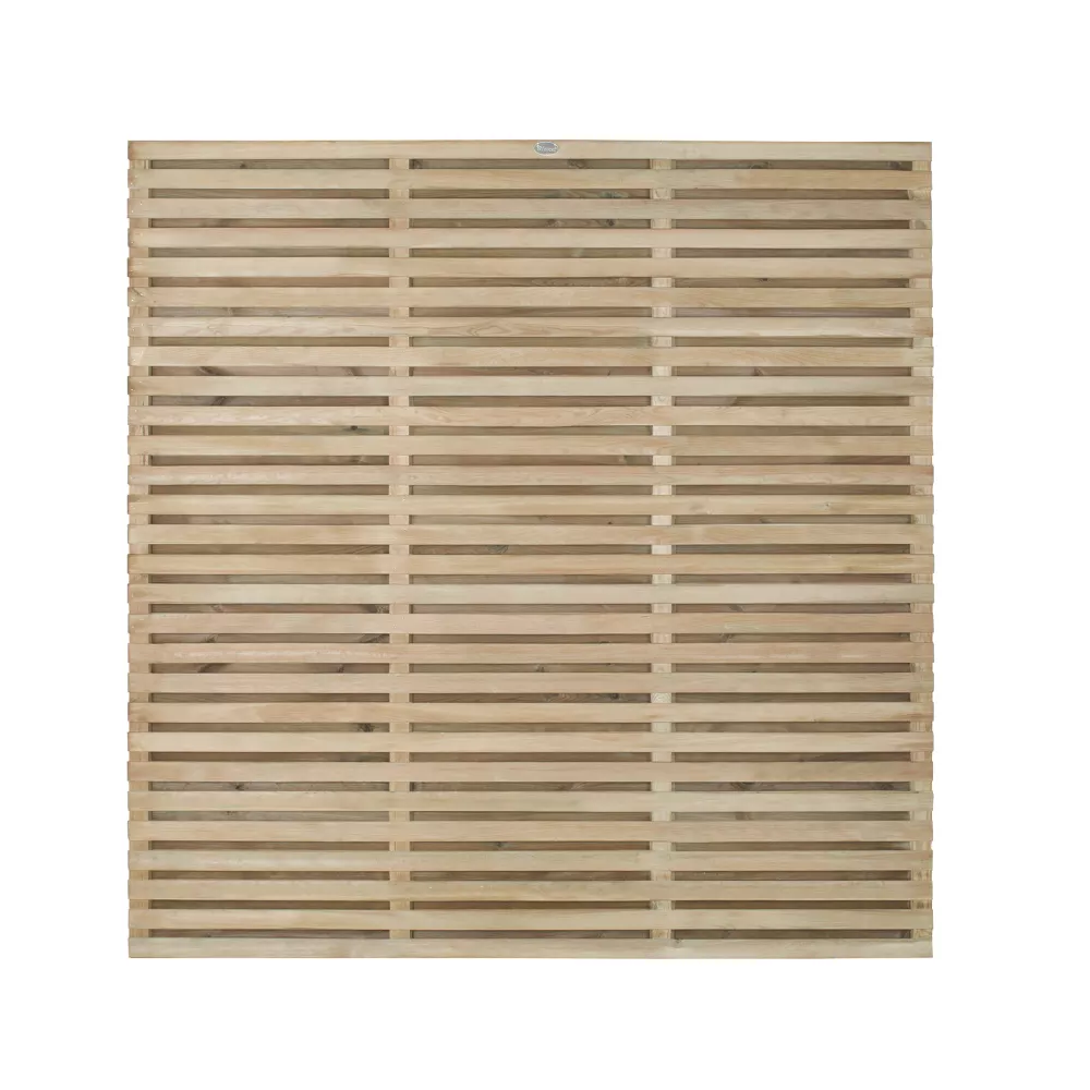 Forest Double-Slatted Fence Panels Natural Timber 6 X 6' Pack Of 3 3 Forest Double-Slatted Fence Panels Natural Timber 6 X 6' Pack Of 3