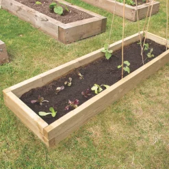 Forest Rectangular Raised Bed Natural Timber 1800 X 450 X 140mm -Cheap Garden Spreader Store 709KT A2