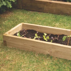 Forest Rectangular Raised Bed Natural Timber 1800 X 450 X 140mm -Cheap Garden Spreader Store 709KT A3
