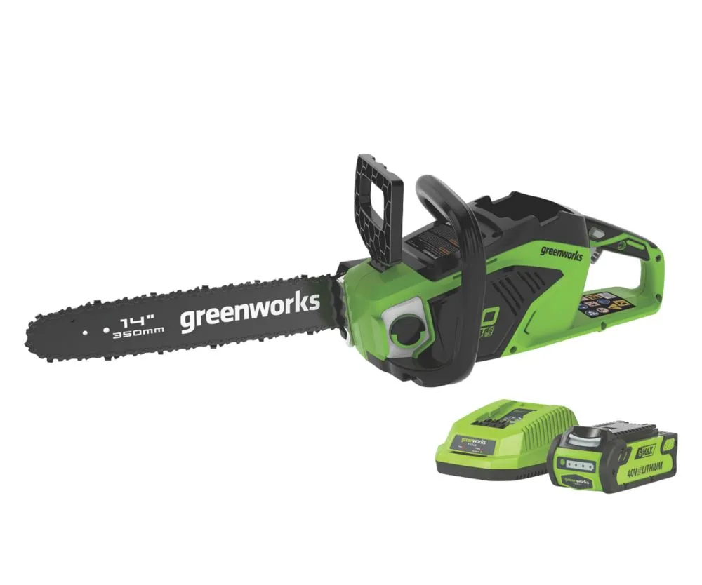 Greenworks GWGD40CS15K2 40V 1 X 2.0Ah Li-Ion Brushless Cordless 35cm Chainsaw 3 Greenworks GWGD40CS15K2 40V 1 X 2.0Ah Li-Ion Brushless Cordless 35cm Chainsaw