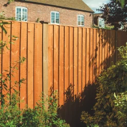 Rowlinson Vertical Board Feather Edge Fence Panels Honey Brown 1.8 X 1.2m Pack Of 3