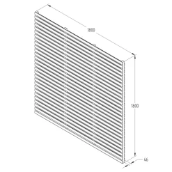 Forest VENHHM6PK5HD Double-Slatted Fence Panels Natural Timber 6 X 6&apos; Pack Of 5 -Cheap Garden Spreader Store 956JG A3