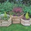 Forest York Hexagonal Planter Set Natural Wood 520 X 600 X 330mm 3 Pieces -Cheap Garden Spreader Store 9957X P